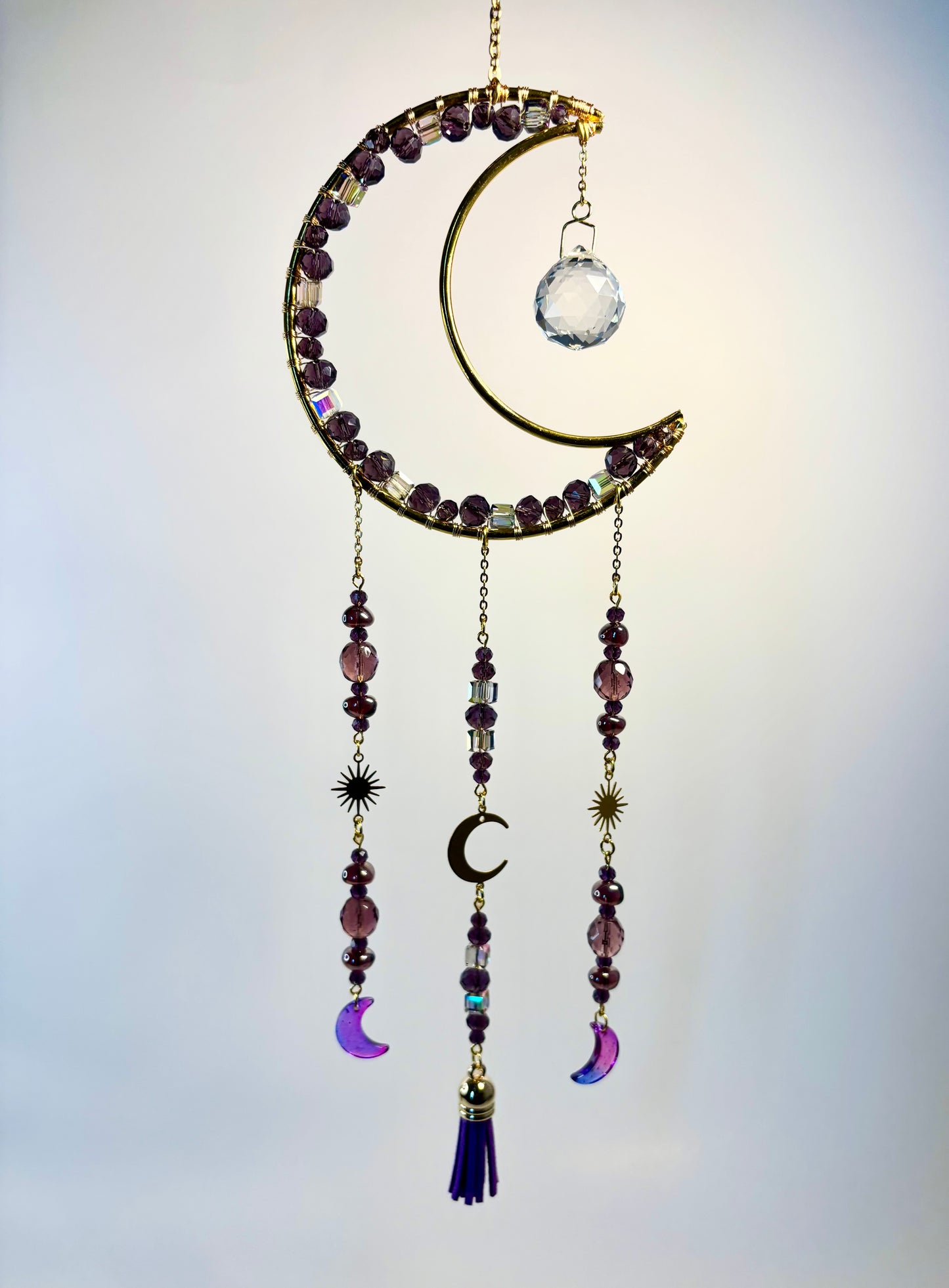 Medium Gold Moon with Purple