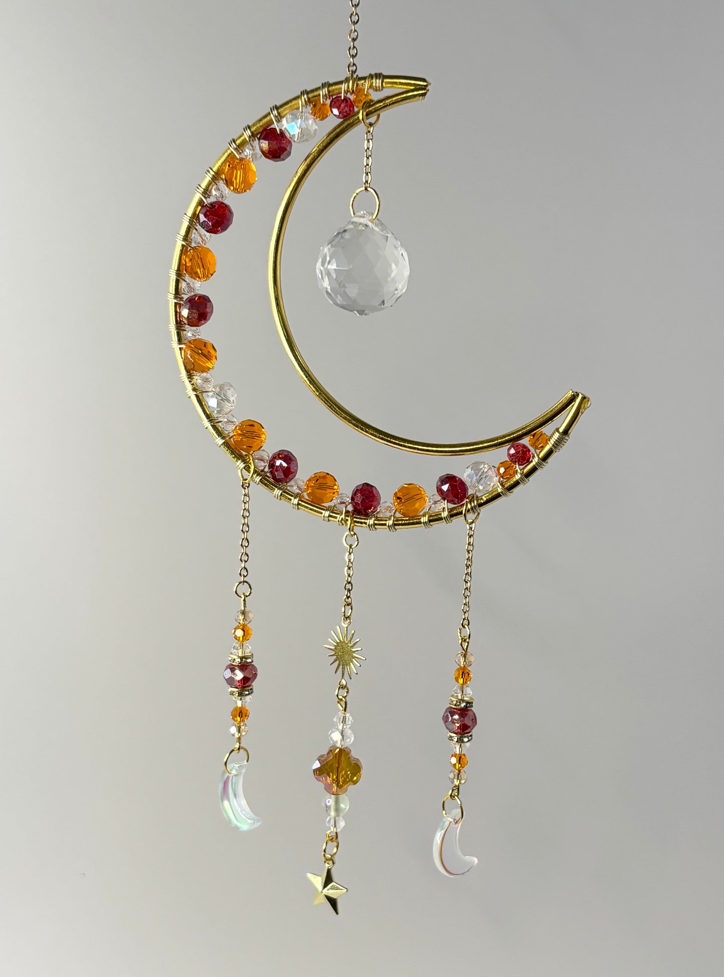 Medium Orange & Red Moon