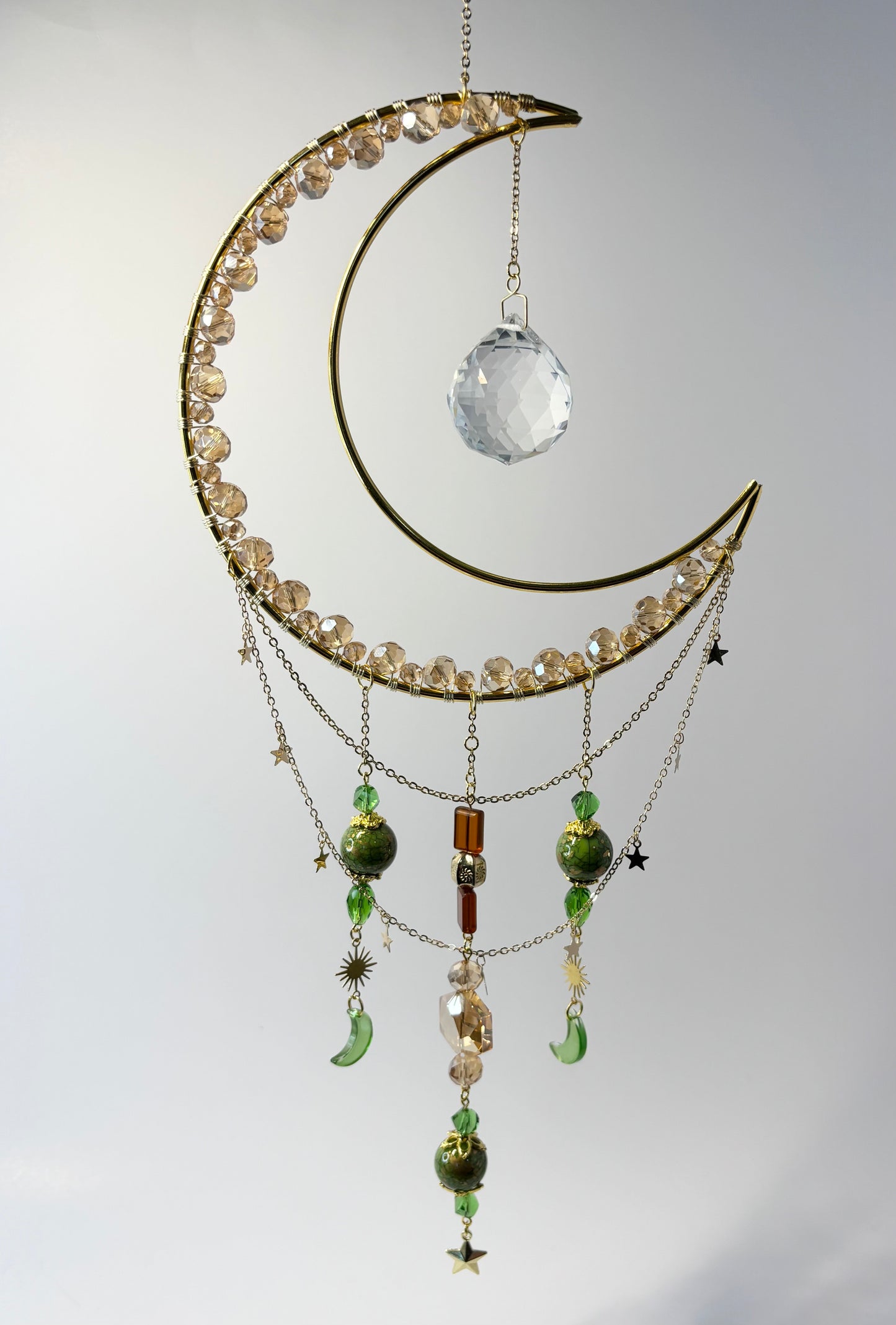 Large Gold Moon with Gold & Green