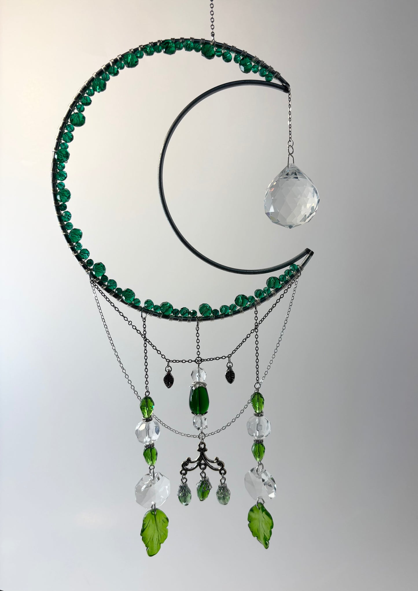 Large Silver Moon with Green