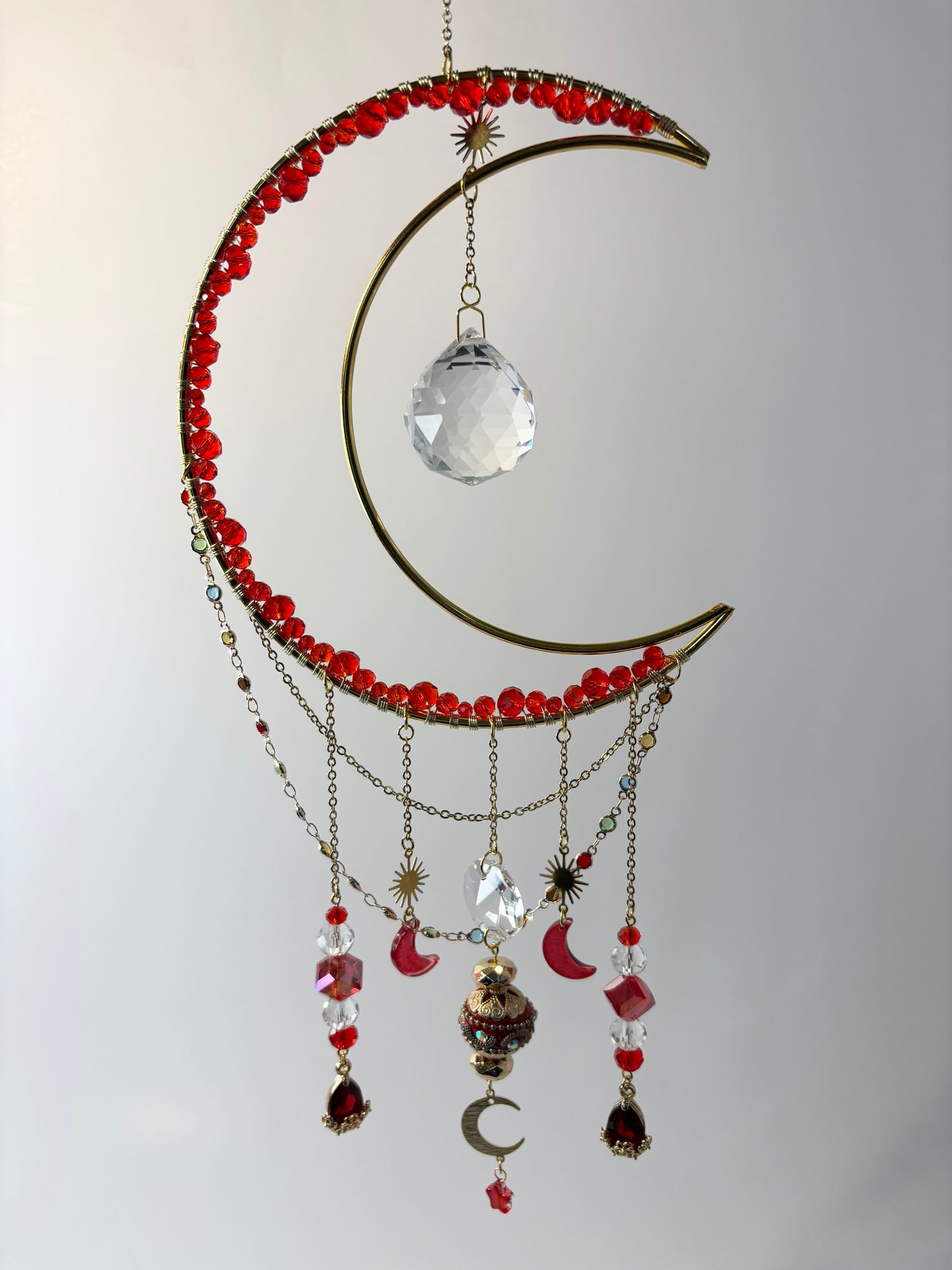 Large Gold Moon with Red