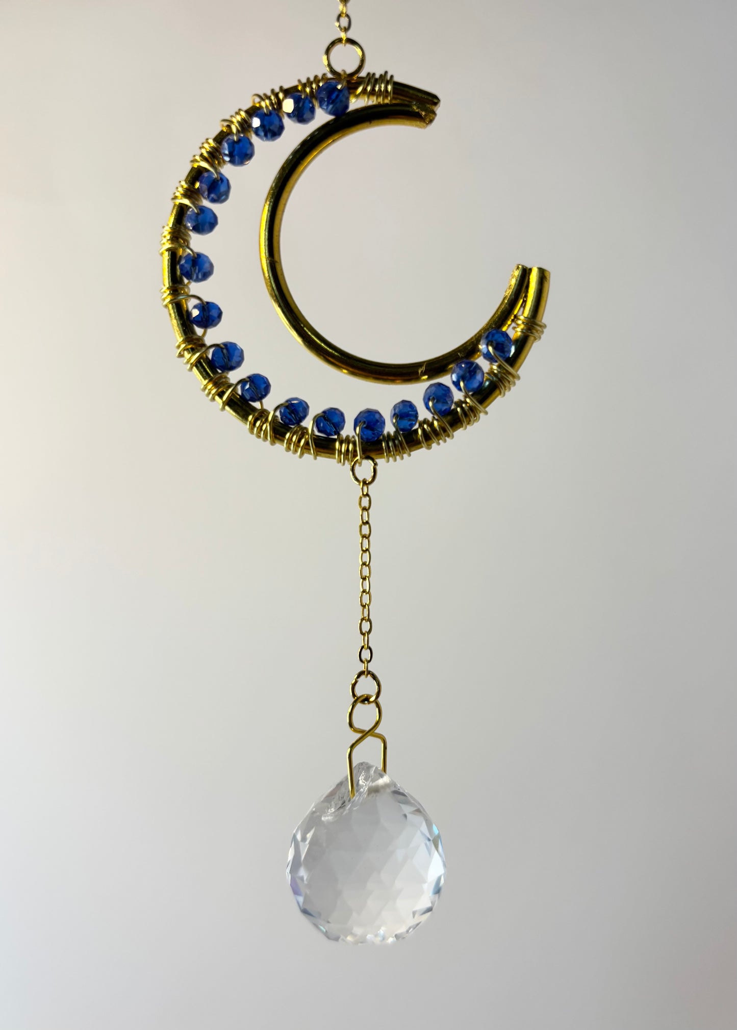Small Gold Moon with Blue