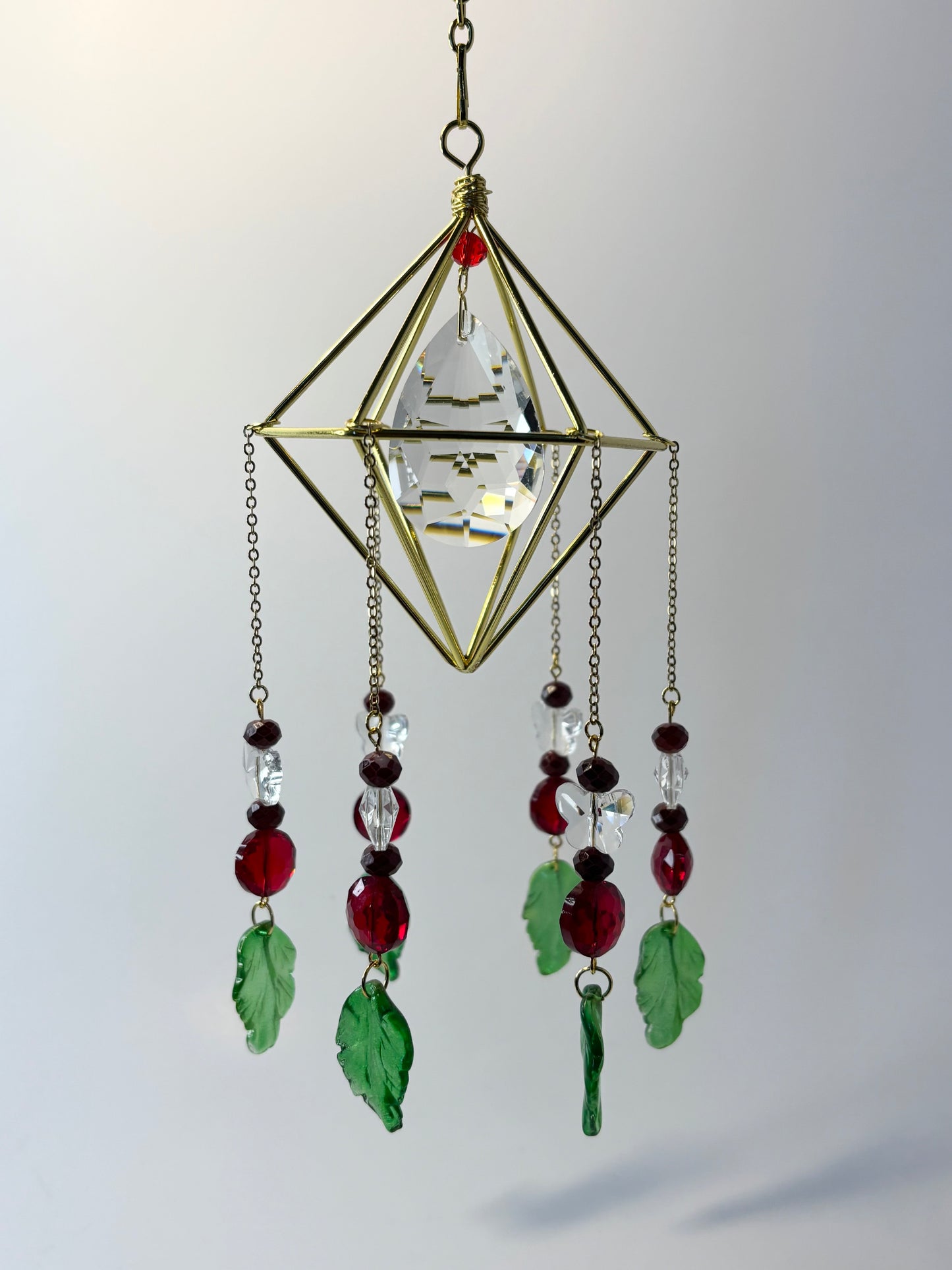 Gold 6 Pendant Geometric Frame, Butterfly