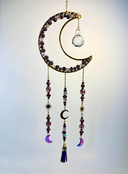 Medium Gold Moon with Purple