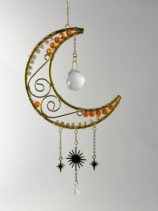 Medium Orange & Gold Moon