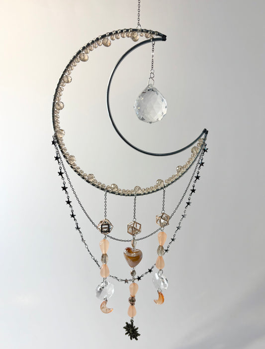 Large Silver Moon with Blush