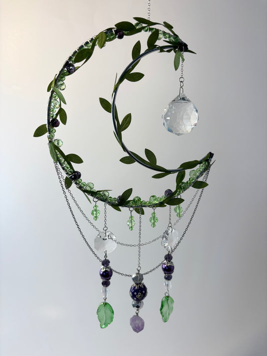 Large Silver Moon with Ivy
