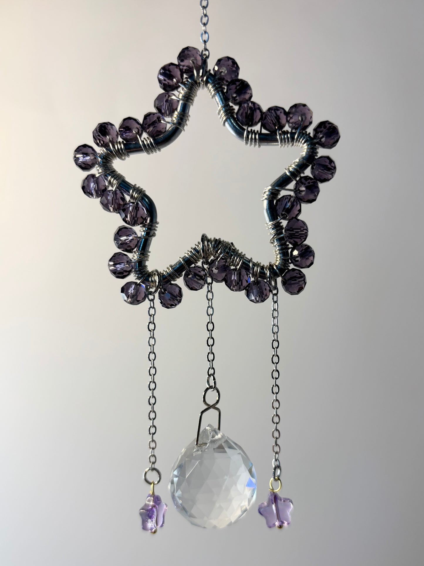 Small Silver Star with Purple