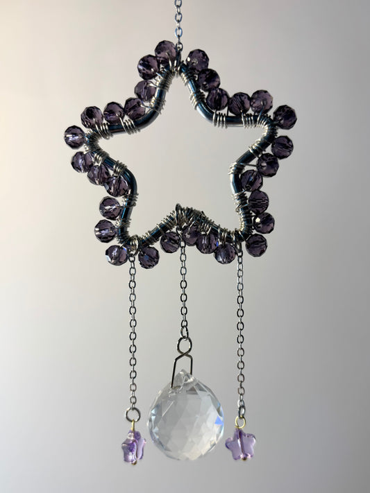 Small Silver Star with Purple