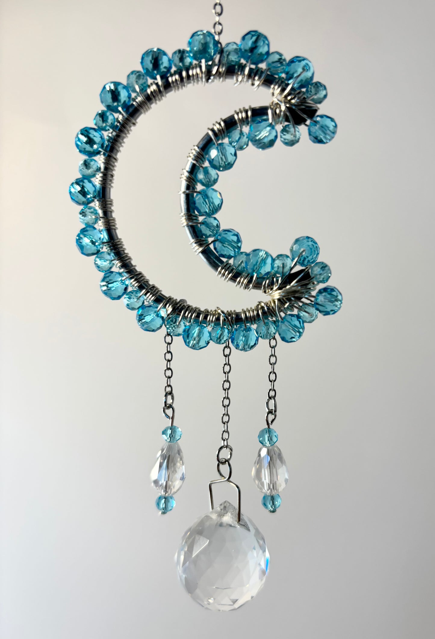 Silver Moon with Light Blue