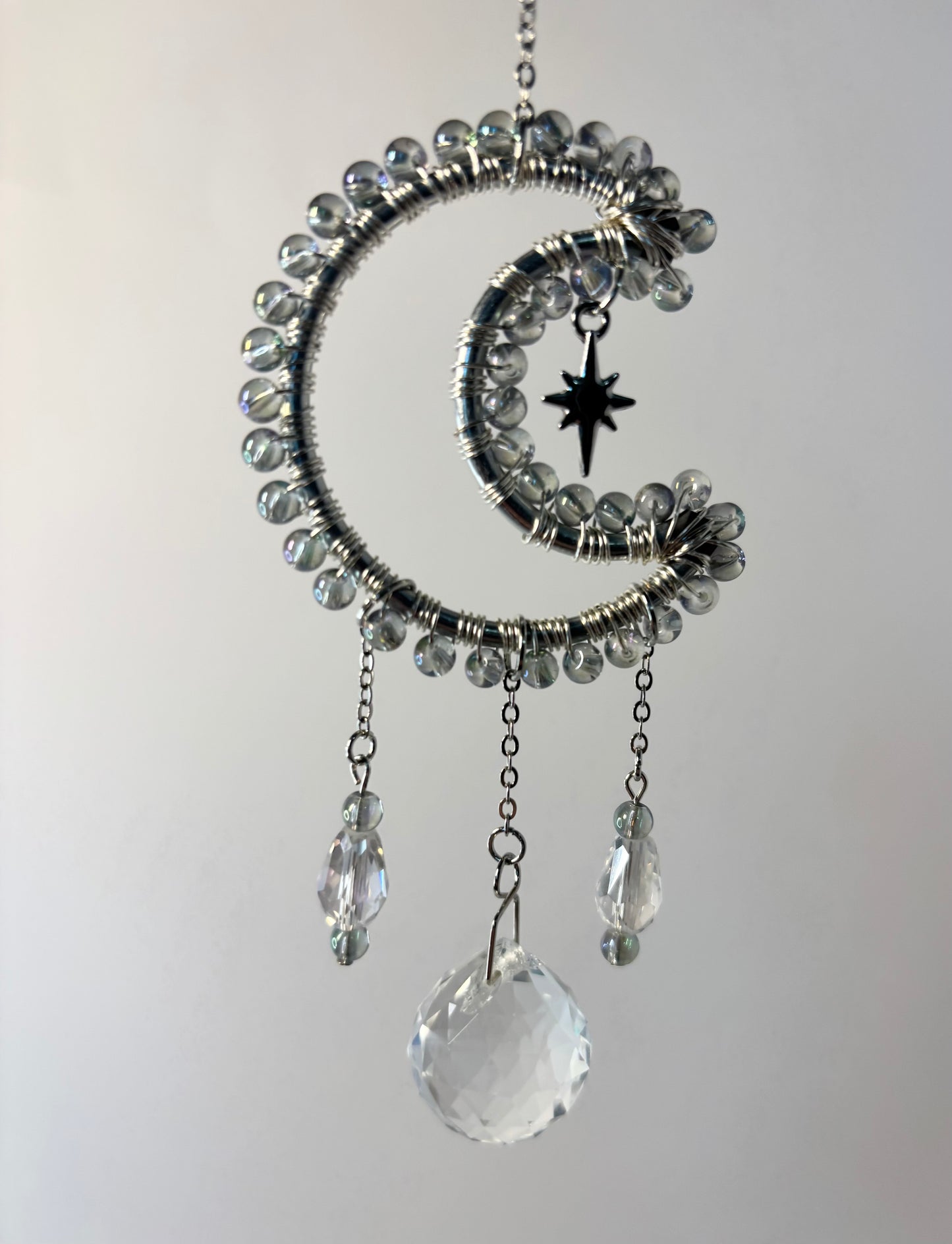 Small Silver Moon with Iridescent