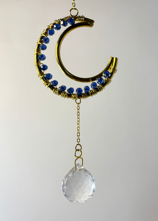 Small Gold Moon with Blue
