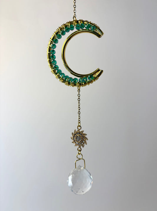 Small Gold Moon with Green, Sun