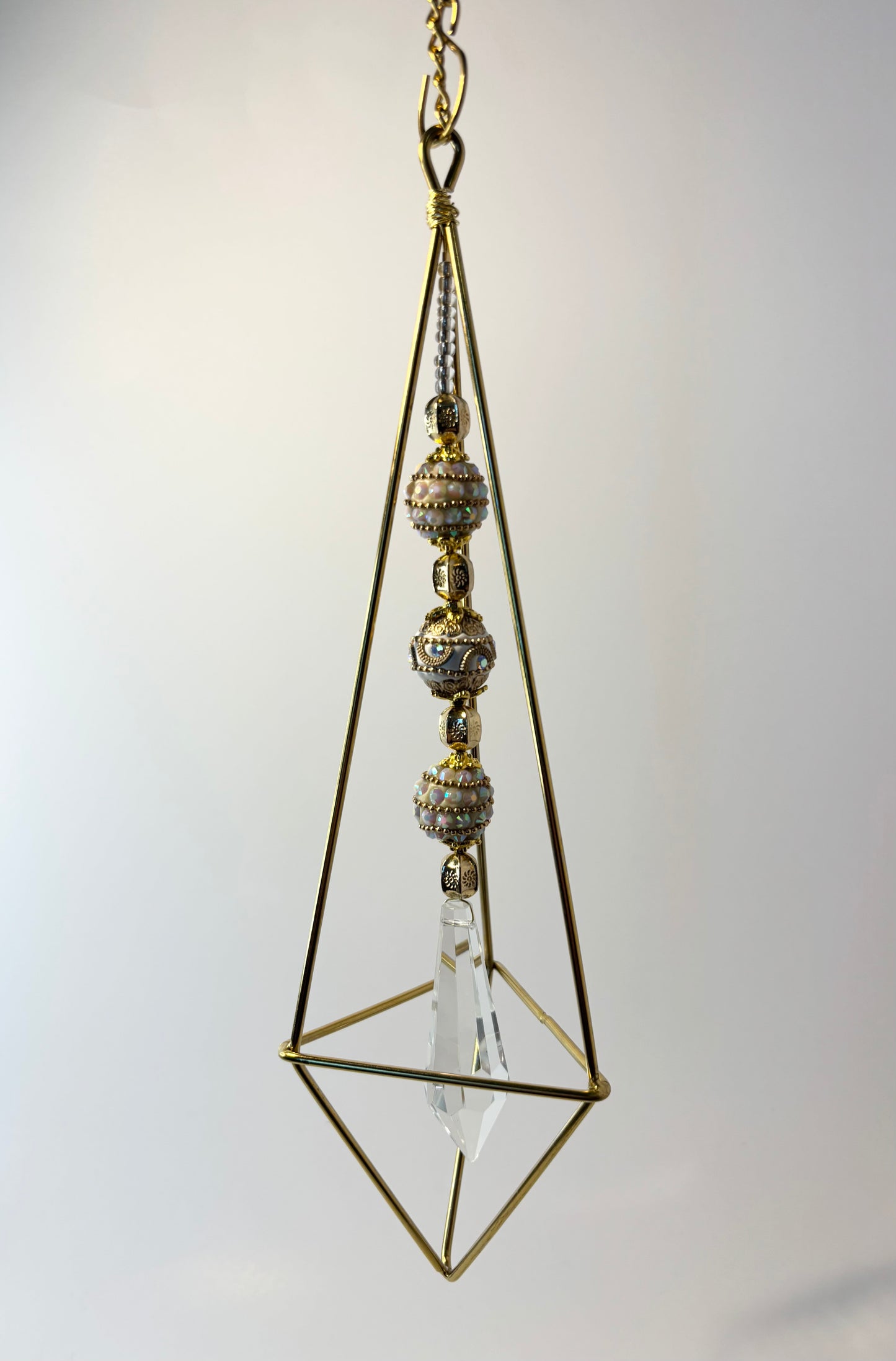 Tall Gold Geometric with Cream