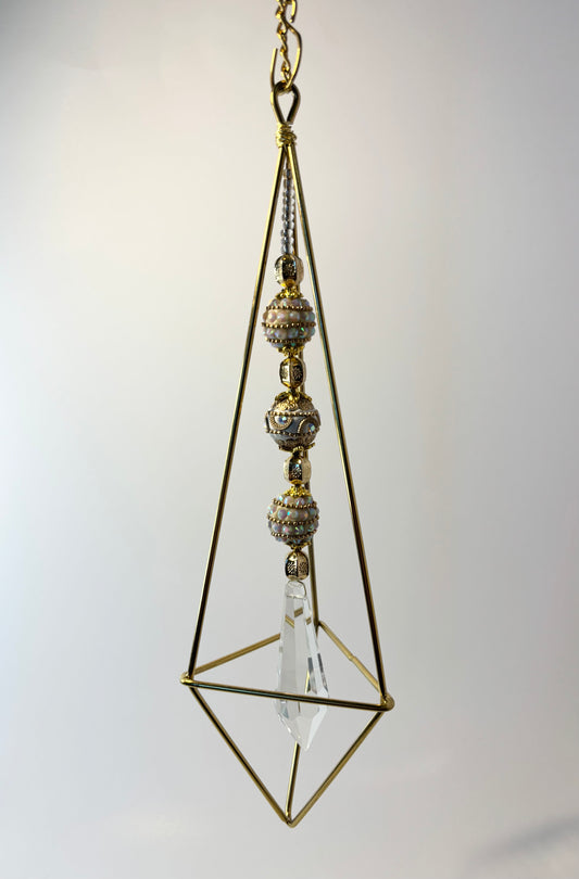 Tall Gold Geometric with Cream