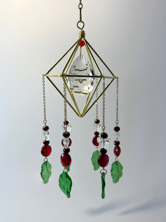 Gold 6 Pendant Geometric Frame, Butterfly